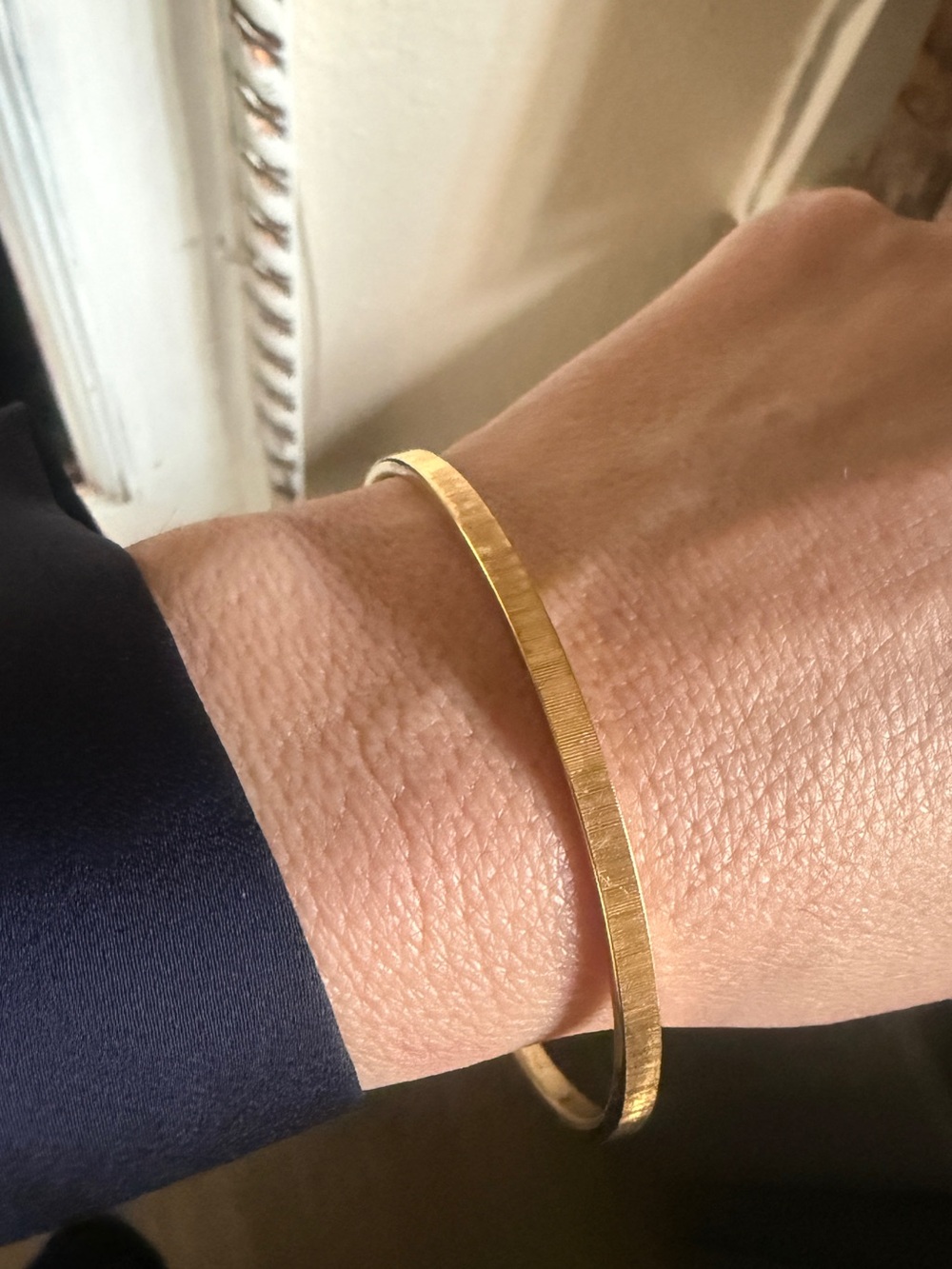 Vintage Gold Textured Bangle Bracelet